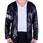 Role Play Michael Jackson Costumes Billie Jean Armband Sequin Jacket for Adults Halloween Party Dress Up