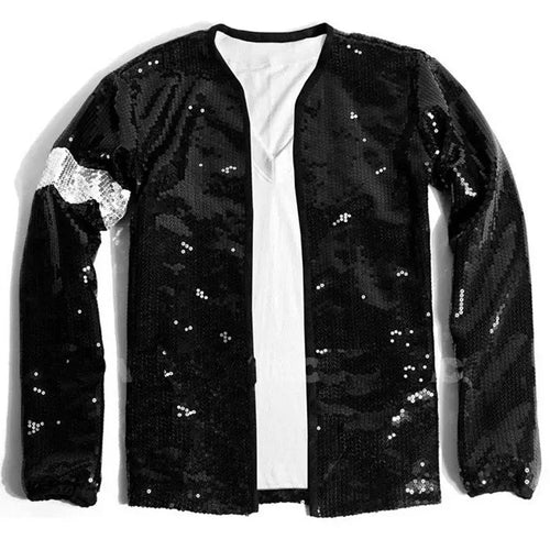 Role Play Michael Jackson Costumes Billie Jean Armband Sequin Jacket for Adults Halloween Party Dress Up